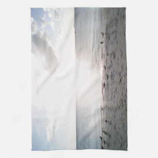 Sonnenglanz am Strand Geschirrtuch (Vertikal)