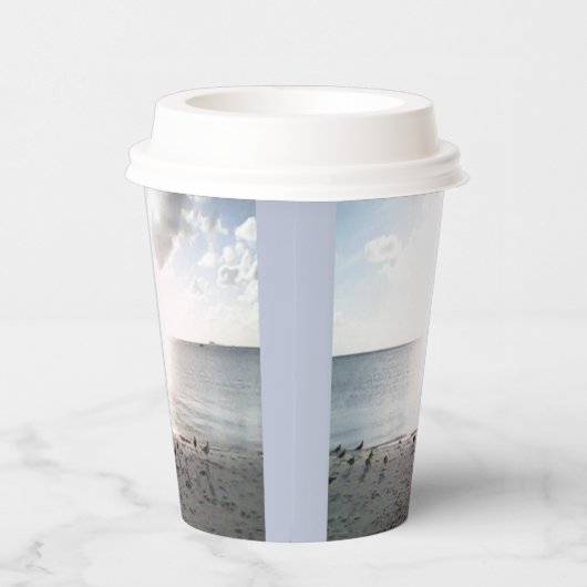 Sonnenglanz am Strand Pappbecher (Rechts)