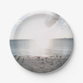 Sonnenglanz am Strand Pappteller