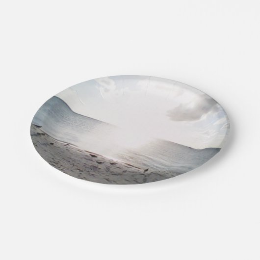 Sonnenglanz am Strand Pappteller (Schrägansicht)