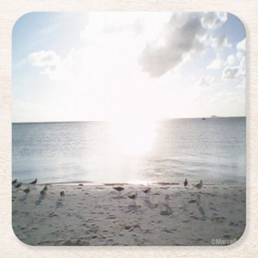 Sonnenglanz am Strand Rechteckiger Pappuntersetzer (Vorderseite)
