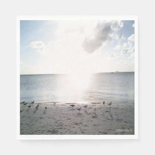 Sonnenglanz am Strand Serviette (Vorderseite)