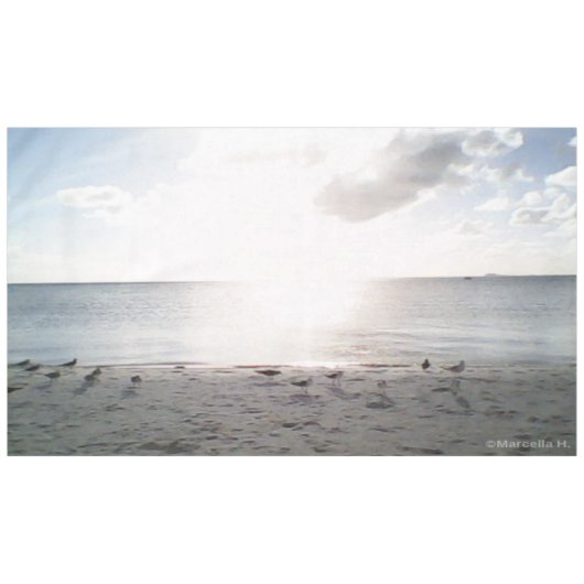 Sonnenglanz am Strand Tischdecke (Vorderseite (Horizontal))