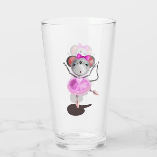 Sonnenglas mit Ballerina-Maus - Malerei Glas (Rückseite)