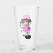 Sonnenglas mit Ballerina-Maus - Malerei Glas (Vorderseite)