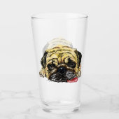 Sonnenglas mit Mops Dog Glas (Vorderseite)