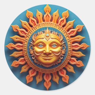 Sonnengott Runder Aufkleber