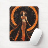Sonnengöttin in Orange & Black Mousepad (Mit Mouse)