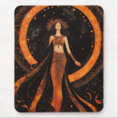 Sonnengöttin in Orange & Black Mousepad (Vorne)