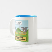 Sonnenhai und Manatee soziale Distanz Zweifarbige Tasse (Vorderseite Links)