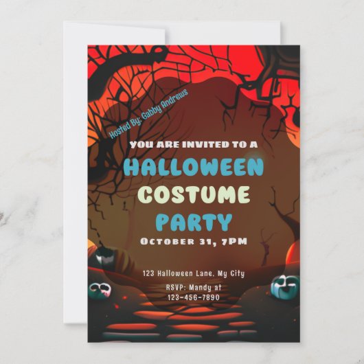 SonnenHalloween Einladung (Vorderseite)