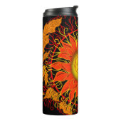Sonnenhang, Orangensonne Abstrakte Kunst Thermosbecher (Nach links gedreht)