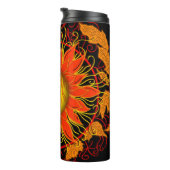 Sonnenhang, Orangensonne Abstrakte Kunst Thermosbecher (Nach rechts gedreht)