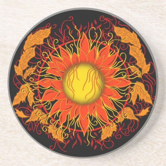 Sonnenhang, Sonnenschein Abstrakte Kunst Getränkeuntersetzer (Vorne)