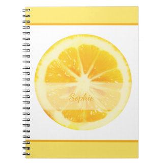 SONNENHELL GELBE PERSONALISIERT LEMONFRÜCHTE NOTIZBLOCK