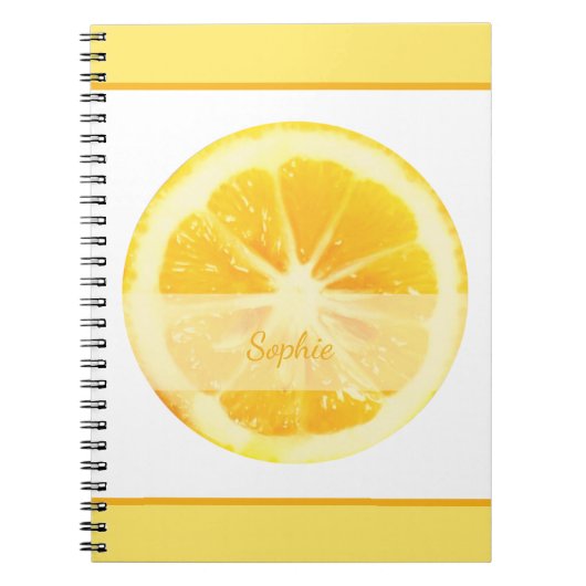 SONNENHELL GELBE PERSONALISIERT LEMONFRÜCHTE NOTIZBLOCK (Vorderseite)