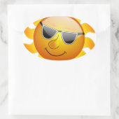 Sonnenhitze Cool sonnenglänzend Lächeln Sommerwärm Ovaler Aufkleber (Tasche)