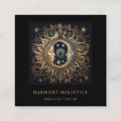 Sonnenhitzer Sonnenmond Gold Black Quadratische Visitenkarte (Vorderseite)