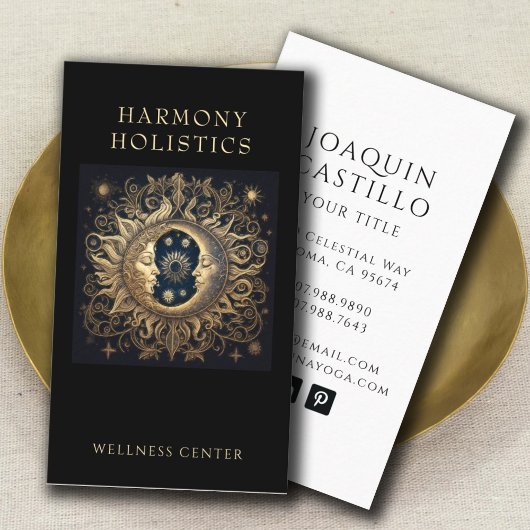 Sonnenhitzer Sonnenmond Gold Black Visitenkarte