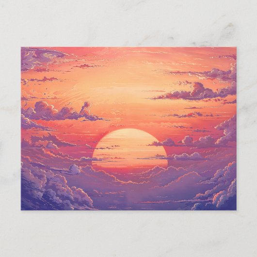 Sonnenhorizont - Lebendiger malerischer Illustrati Postkarte (Vorderseite)