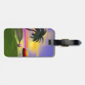 Sonneninsel Beach Urlaub Gepäckanhänger (Rückseite horizontal)