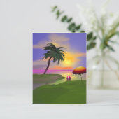 Sonneninsel Beach Urlaub Postkarte (Stehend Vorderseite)