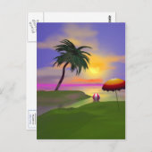Sonneninsel Beach Urlaub Postkarte (Vorne/Hinten)