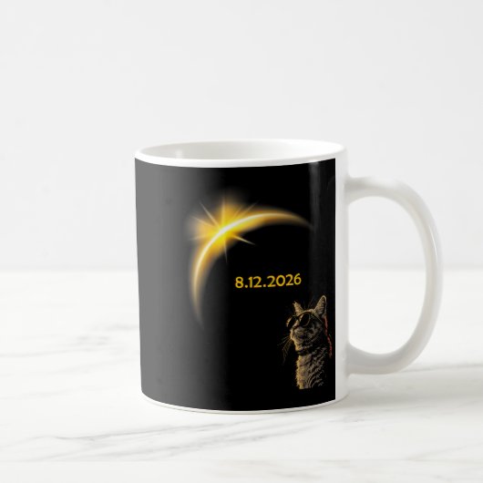 Sonnenkatze-Eclipse-Ansicht Totalität 12. August 2 Kaffeetasse (Rechts)