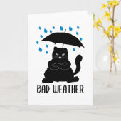 Sonnenkatze mit Regenschirm Bad Wetter Karte (Gelbe Blume)