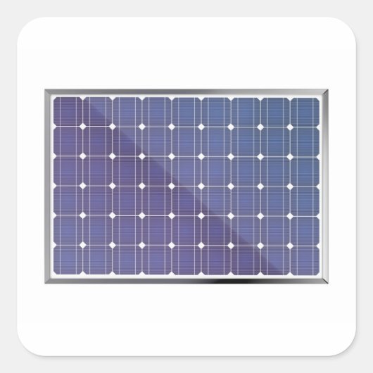 Sonnenkollektor auf Weiß Quadratischer Aufkleber (Vorderseite)