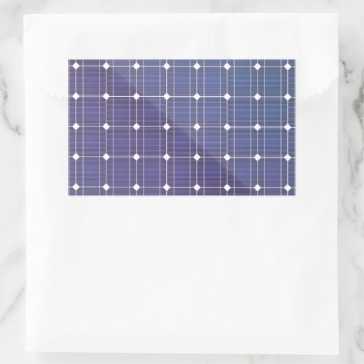 Sonnenkollektor auf weiß rechteckiger aufkleber (Tasche)