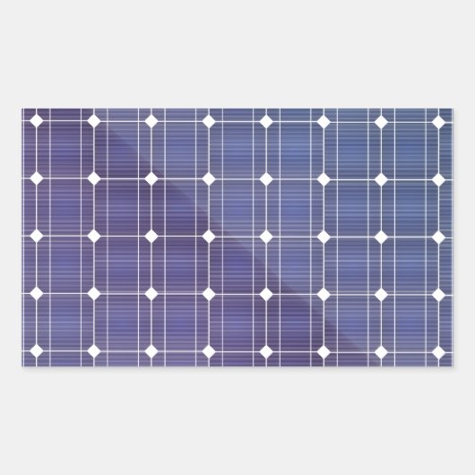Sonnenkollektor auf weiß rechteckiger aufkleber (Vorderseite)