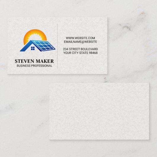 Sonnenkollektor | Sonnenenergie Visitenkarte (Vorne/Hinten)
