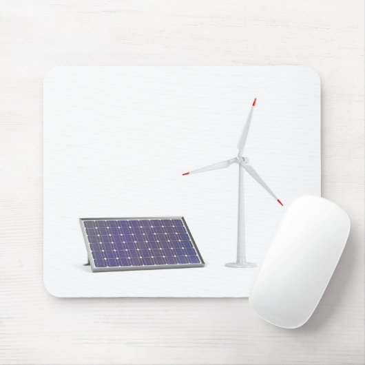 Sonnenkollektor und Windkraftanlage Mousepad (Mit Mouse)