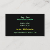 Sonnenkollektor-Visitenkarten Visitenkarte (Rückseite)