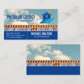 Sonnenkollektoren auf Dach | Energie Visitenkarte (Vorne/Hinten)