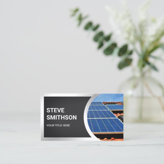 Sonnenkollektoren aus schwarzem Mesh-Stahl Visitenkarte (Stehend Vorderseite)