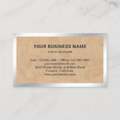 Sonnenkollektoren aus Tan Lederstahl Visitenkarte (Rückseite)