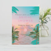 Sonnenküss: Ein tropisches Brautparty Einladung (Stehend Vorderseite)