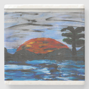 Sonnenlandschaft Steinuntersetzer