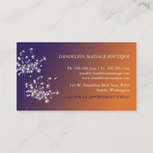 Sonnenleuchter Einzigartige Berufliche Visitenkart Visitenkarte (Rückseite)