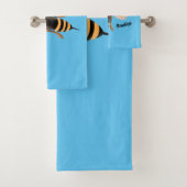 Sonnenlich wütende Hornet Wespe Cartoon Illustrati Badhandtuch Set (Insitu)