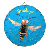 Sonnenlich wütende Hornet Wespe Cartoon Illustrati Dartscheibe (vorne)
