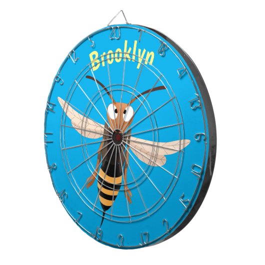 Sonnenlich wütende Hornet Wespe Cartoon Illustrati Dartscheibe (Vorderseite rechts)