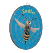 Sonnenlich wütende Hornet Wespe Cartoon Illustrati Dartscheibe (Vorderseite Links)