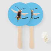 Sonnenlich wütende Hornet Wespe Cartoon Illustrati Fächer (Vorne und Hinten)