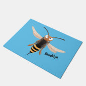 Sonnenlich wütende Hornet Wespe Cartoon Illustrati Fußmatte (Schrägansicht)