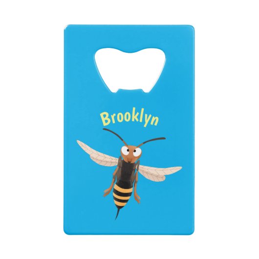 Sonnenlich wütende Hornet Wespe Cartoon Illustrati Geldbeutel Flaschenöffner (Vorderseite)