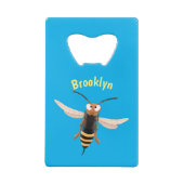 Sonnenlich wütende Hornet Wespe Cartoon Illustrati Geldbeutel Flaschenöffner (Rückseite)