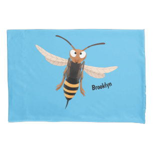 Sonnenlich wütende Hornet Wespe Cartoon Illustrati Kissenbezug